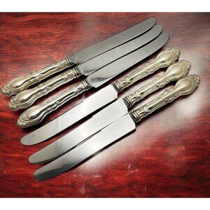 Insico Stainless Dinner Knives With Ornate Handles Set of 6 Chalon Chatsworth
